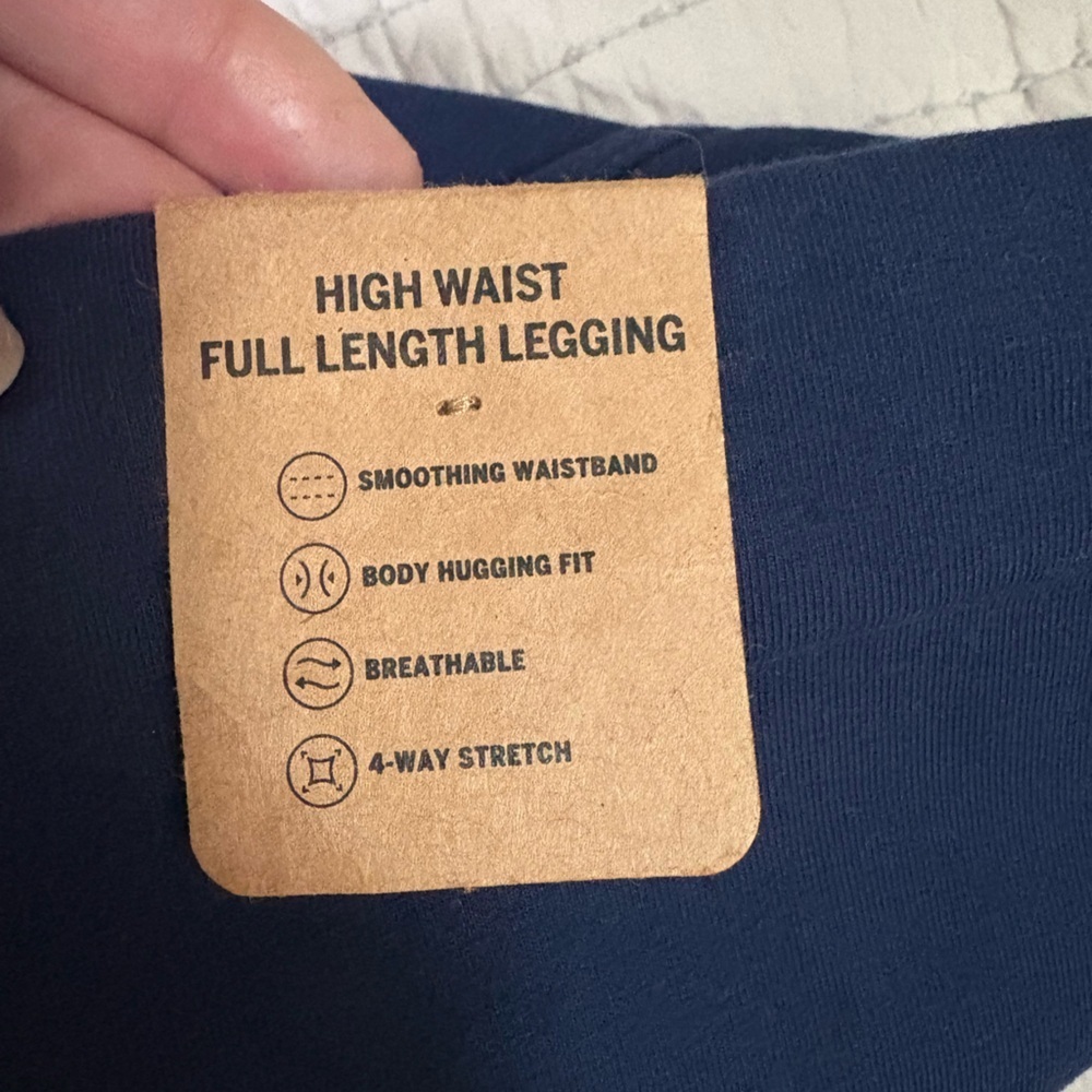 Pink by Victoria’s Secret Navy High Waist Full Length Leggings Size Medium NWT - Picture 7 of 8